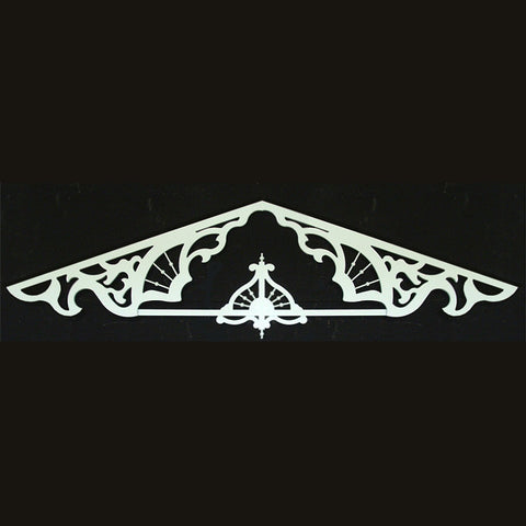 Image of Ornate PVC Gingerbread Gable Decoration on Plain Background