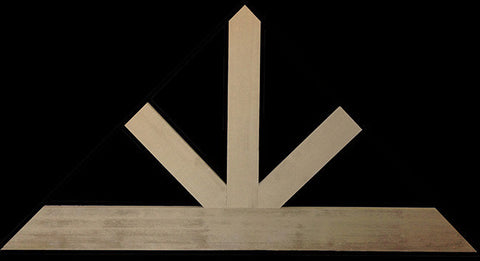 Image of Stainable Wood Grain Polyurethane Craftsman Gable Decoration on Plain Background