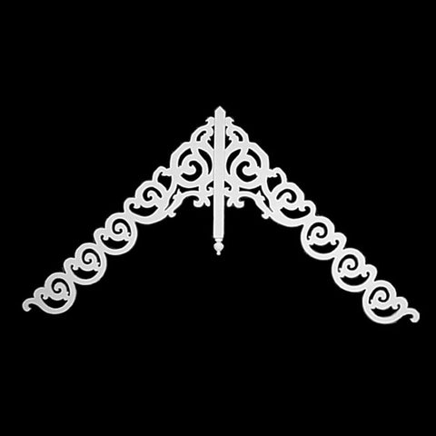 Image of Extended PVC Gingerbread Gable Trim on Plain Background
