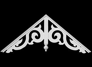 Image of Simple PVC Victorian Gable Decoration on Plain Background